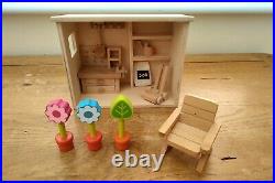 Wooden dolls' house furniture / accessories large bundle shed, pets etc ELC