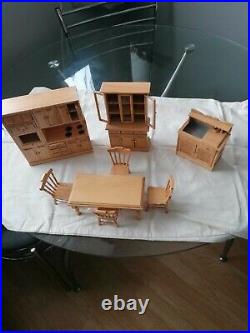 Wooden dolls house furniture bundle