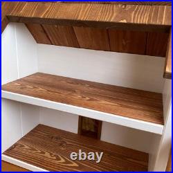 Wooden house for 1/6 dolls, handmade miniature, Sylvanian Families, Petit