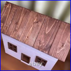 Wooden house for 1/6 dolls, handmade miniature, Sylvanian Families, Petit