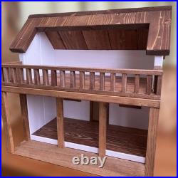 Wooden house for 1/6 dolls, handmade miniature, Sylvanian Families, Petit