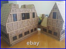 Wooden made-to-order Tudor Dolls House. Set of two. Assembly required